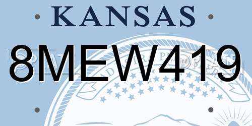 8MEW419 Kansas License Plate
