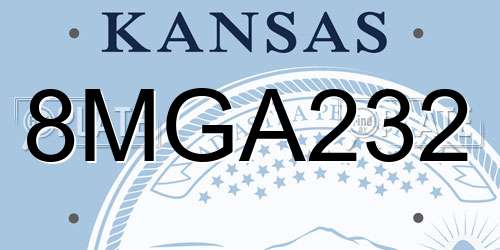 8MGA232 Kansas License Plate