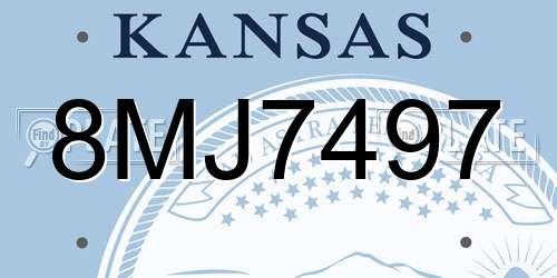 8MJ7497 Kansas License Plate