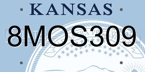 8MOS309 Kansas License Plate