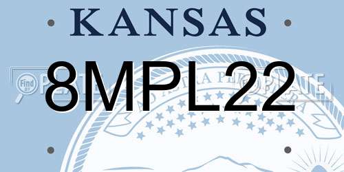 8MPL22 Kansas License Plate