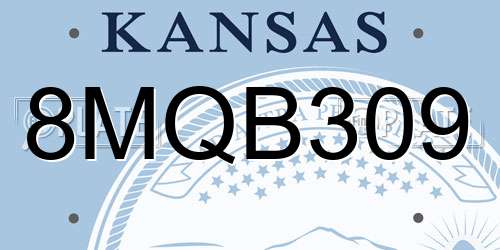 8MQB309 Kansas License Plate