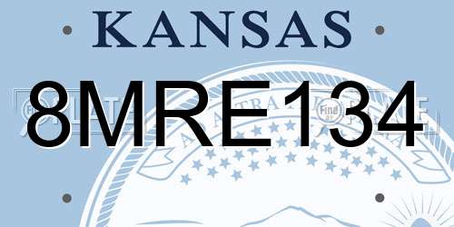 8MRE134 Kansas License Plate