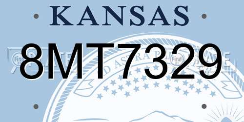 8MT7329 Kansas License Plate