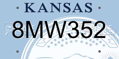 8MW352 Kansas License Plate