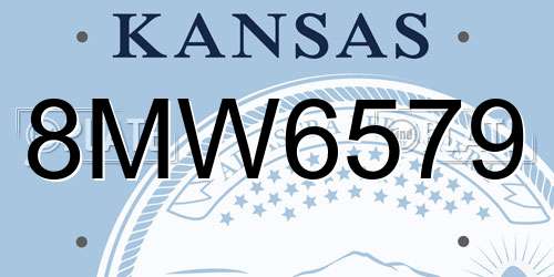 8MW6579 Kansas License Plate