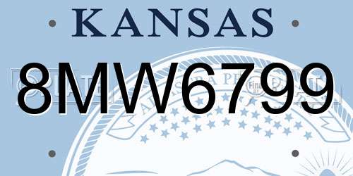 8MW6799 Kansas License Plate