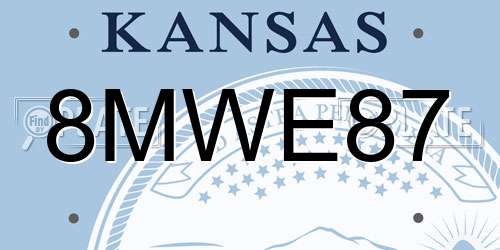 8MWE87 Kansas License Plate