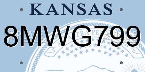 8MWG799 Kansas License Plate