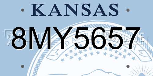 8MY5657 Kansas License Plate