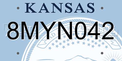8MYN042 Kansas License Plate
