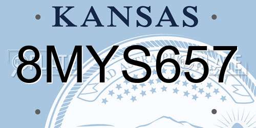 8MYS657 Kansas License Plate