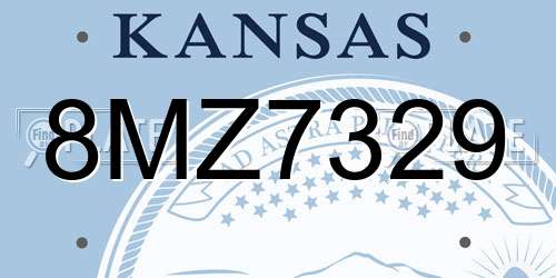 8MZ7329 Kansas License Plate