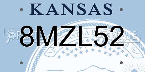 8MZL52 Kansas License Plate