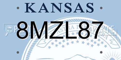 8MZL87 Kansas License Plate