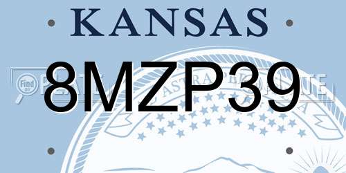 8MZP39 Kansas License Plate