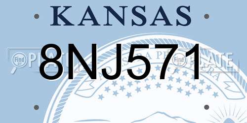 8NJ571 Kansas License Plate