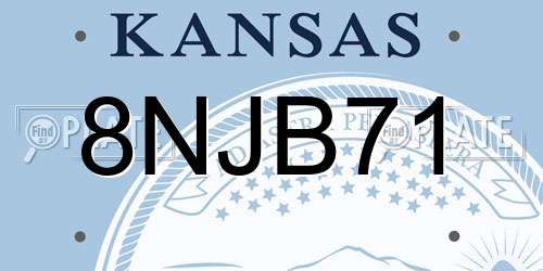 8NJB71 Kansas License Plate