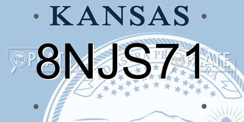 8NJS71 Kansas License Plate