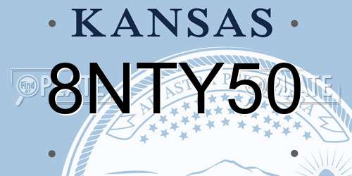 8NTY50 Kansas License Plate