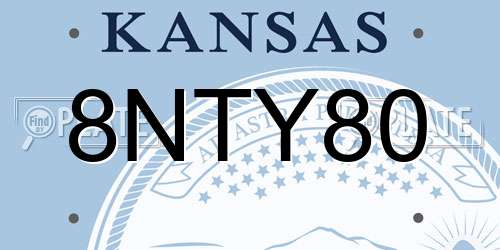 8NTY80 Kansas License Plate
