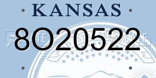 8O20522 Kansas License Plate