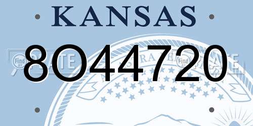 8O44720 Kansas License Plate