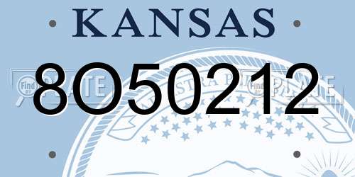 8O50212 Kansas License Plate
