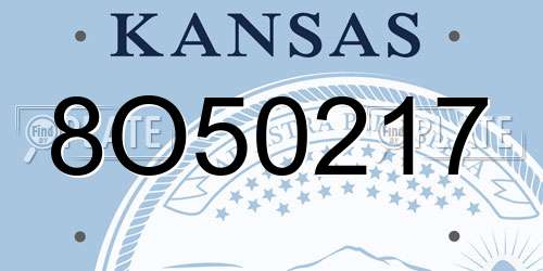 8O50217 Kansas License Plate
