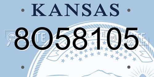8O58105 Kansas License Plate