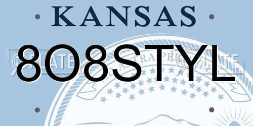 8O8STYL Kansas License Plate