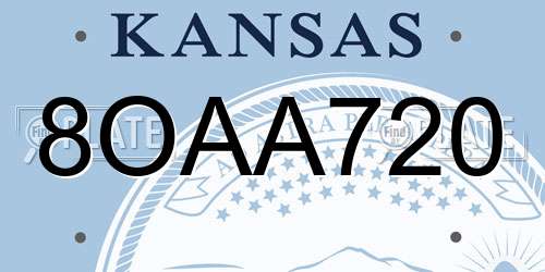 8OAA720 Kansas License Plate