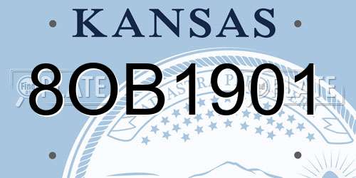 8OB1901 Kansas License Plate
