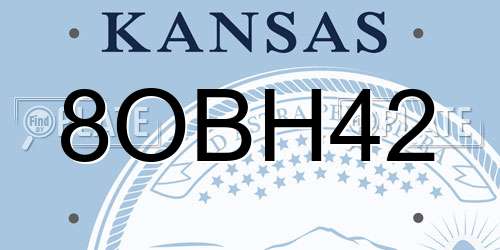 8OBH42 Kansas License Plate