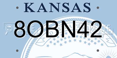 8OBN42 Kansas License Plate