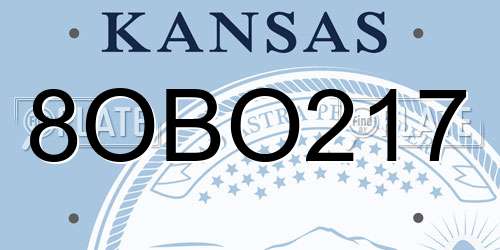 8OBO217 Kansas License Plate