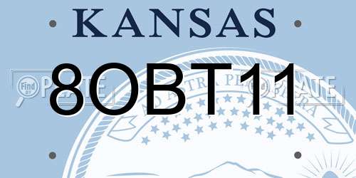 8OBT11 Kansas License Plate