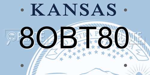 8OBT80 Kansas License Plate