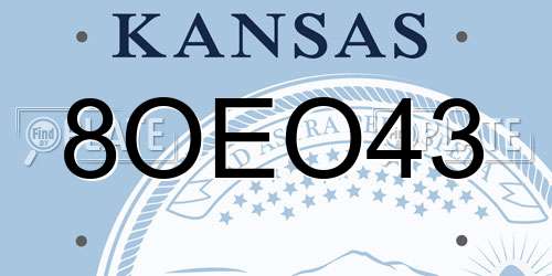 8OEO43 Kansas License Plate