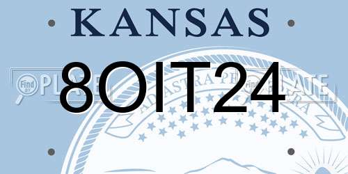 8OIT24 Kansas License Plate