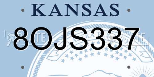 8OJS337 Kansas License Plate