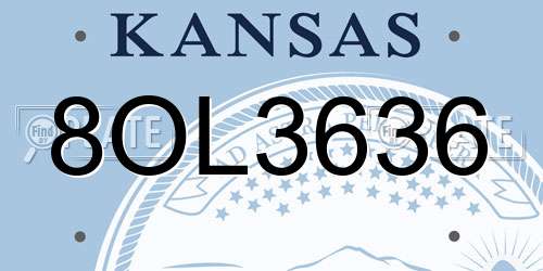 8OL3636 Kansas License Plate