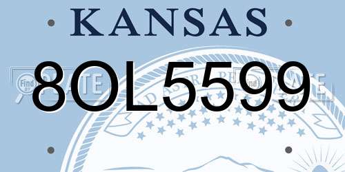 8OL5599 Kansas License Plate
