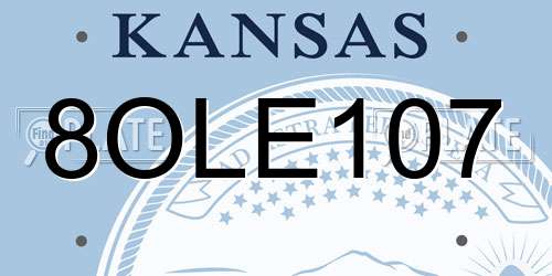 8OLE107 Kansas License Plate