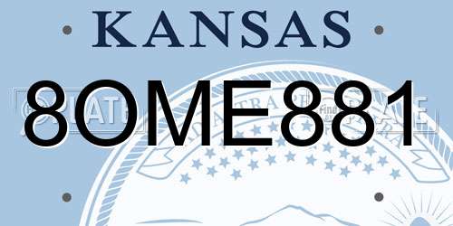 8OME881 Kansas License Plate