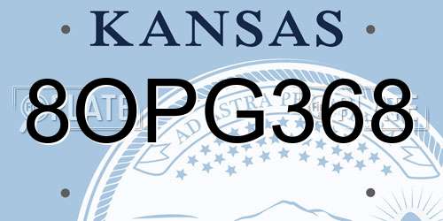 8OPG368 Kansas License Plate