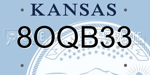8OQB33 Kansas License Plate
