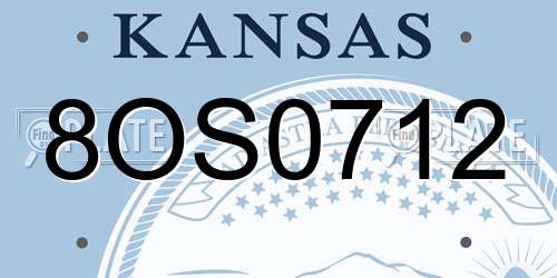 8OS0712 Kansas License Plate