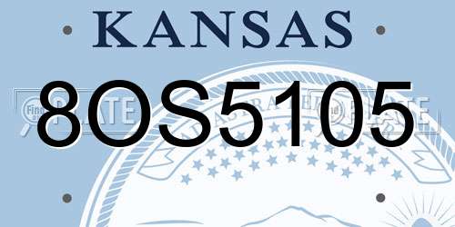 8OS5105 Kansas License Plate