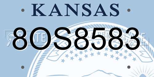 8OS8583 Kansas License Plate